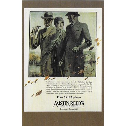 Postcard Advert Austin Reed Men's Fashion 1929 Advertisement - Nostalgia