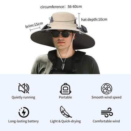 2025 Solar Fan Fishing Hat Outdoor Sun Hat Dual Power Powered Cooling Cap