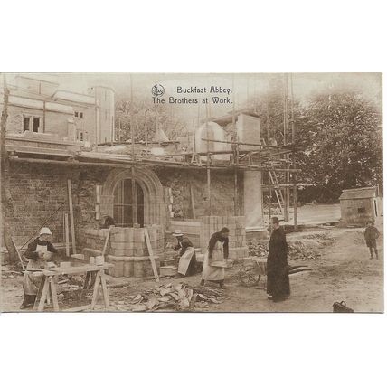 Buckfast Abbey, The Brothers at Work, Devon, England, UK - Vintage Postcard