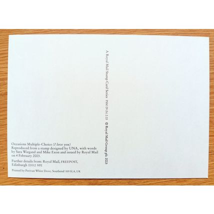 POSTCARD: MULTIPLE CHOICE - I LOVE YOU, XXXX, S.W.A.L.K: 2003