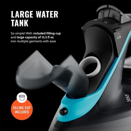 Pursteam Steamburst+ 1750W Steam Iron, Ceramic Soleplate, Adjustable Steam, Burs