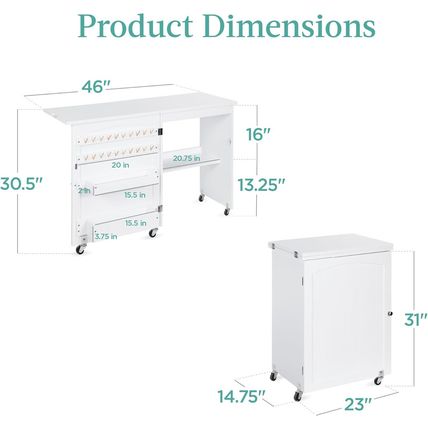 Best Choice Products Folding Sewing Table Multipurpose Craft Station & Side Desk