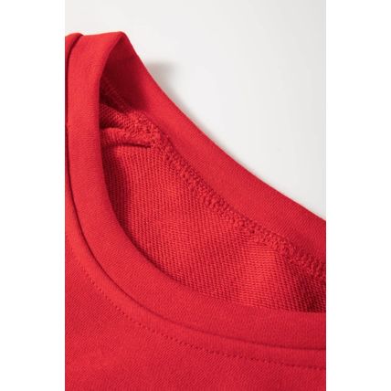 Red Santa Claus Graphic Crewneck Raglan Sleeve Christmas Sweatshirt