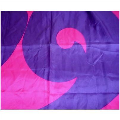 Vintage 60s Pop Art rolled Silk Large Pink Purple Multi Yin Yang Op mint Scarf