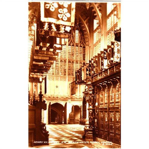 Vintage Sepia Postcard - Henry VII Chapel, Westminster Abbey, London - G.3045