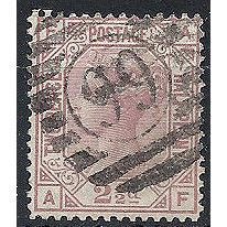 1877 SG141 2 1/2d Rosy-Mauve Plate 7 Wmk Good/Fine Used Check Letters "AF".