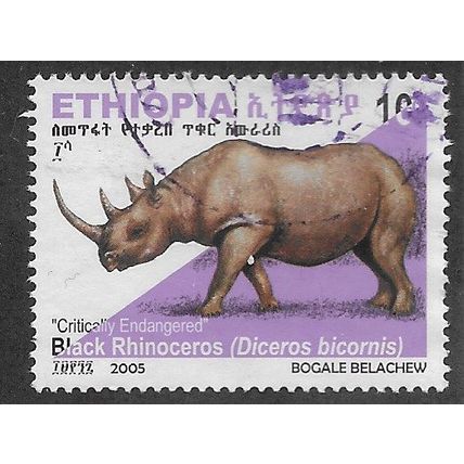 ETH 2005 10c 'BLACK RHINOCEROS' FINE USED (EBID70-333)