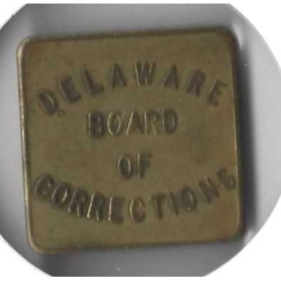 Delaware Board of Corrections $.25 Square Medal XF