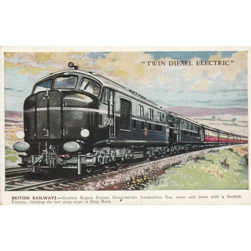 Artist Drawn British Railways Scottish Region Diesel Electric Locomotive Card