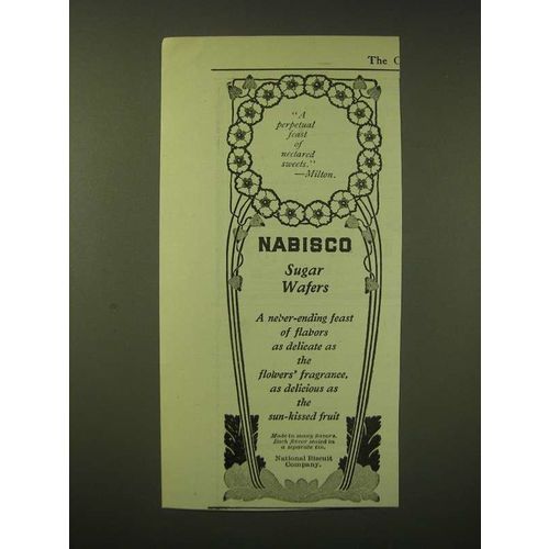 1902 National Biscuit Company Nabisco Sugar Wafers Ad - A perpetual feast