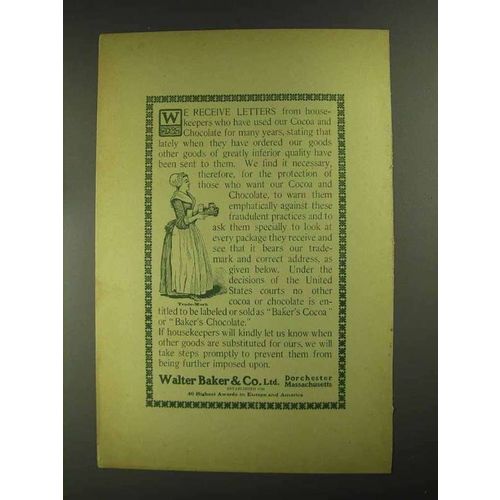 1903 Baker's Cocoa and Chocolate Ad - Receive Letters