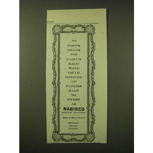 1902 National Biscuit Company Nabisco Sugar Wafers Ad - No poet's dream