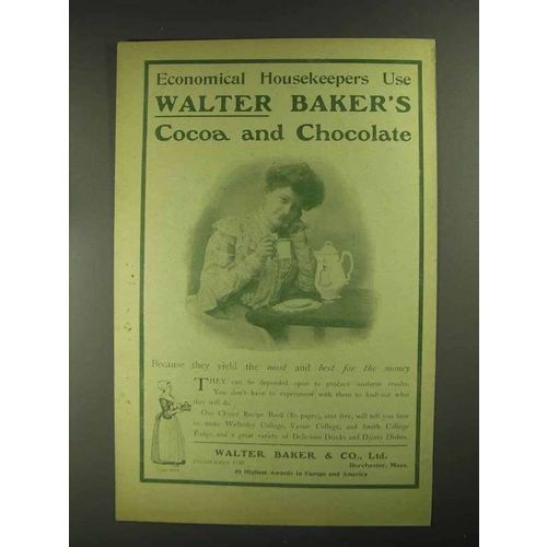 1903 Baker's Cocoa and Chocolate Ad - Housekeepers