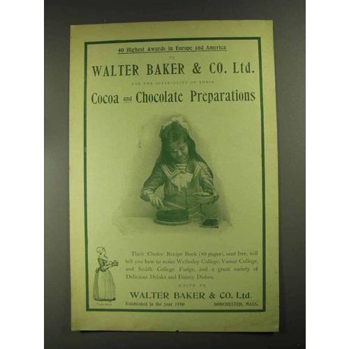 1903 Baker's Cocoa and Chocolate Preparations Ad