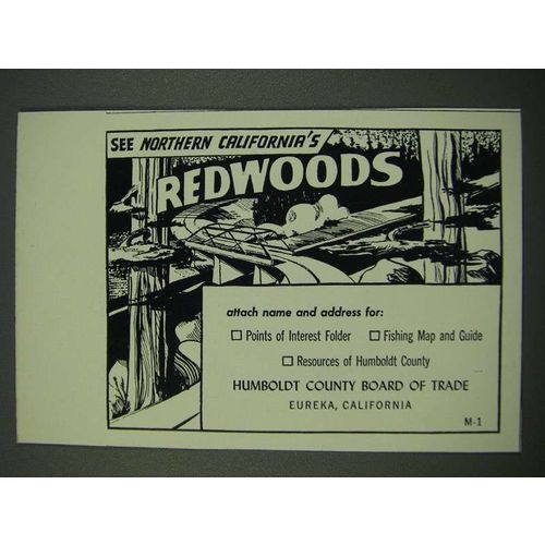 1960 Humboldt County Board of Trade Eureka, California Ad - Redwoods