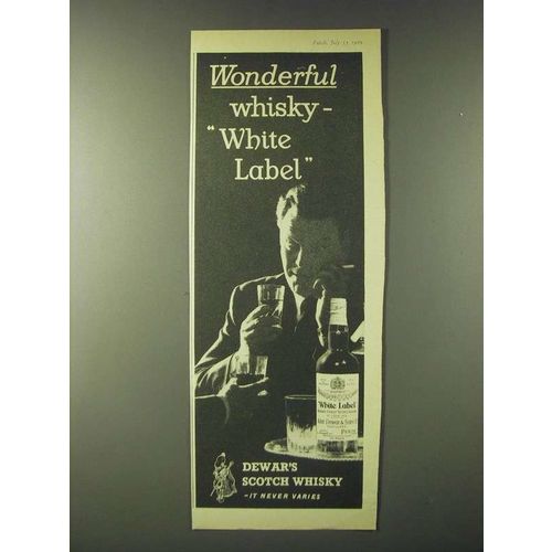 1960 Dewar's White Label Scotch Ad - Wonderful whisky - White Label