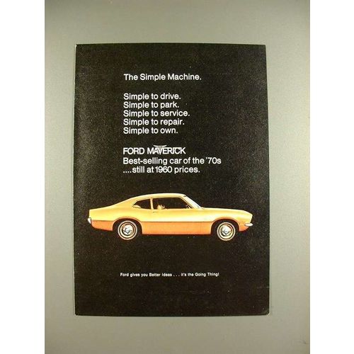 1970 Ford Maverick Car Ad - The Simple Machine