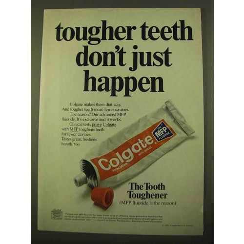 1970 Colgate Toothpaste Ad - Tougher Teeth
