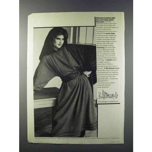 1981 B. Altman & Co. Ad - Calvin Klein Fashion