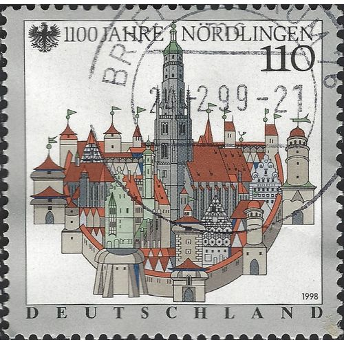 GERMANY, 1100 years Nördlingen, grey 1998, 110pf, #5