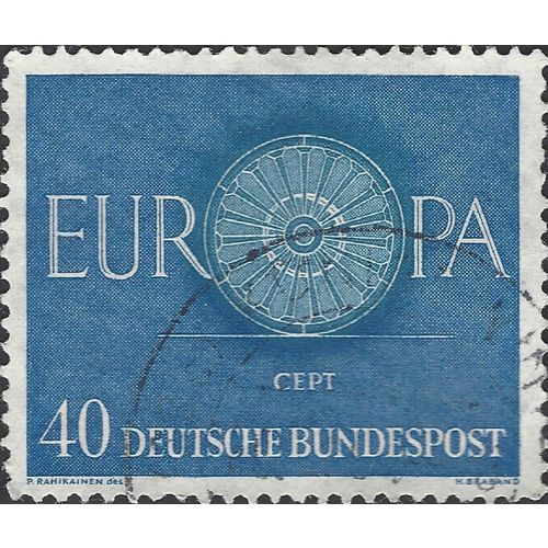 GERMANY, Europa, CEPT, Wheel, blue 1960, 40pf