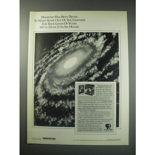1991 Waldenbooks PBS Home Video The Astronomers Ad - Mankind has been trying