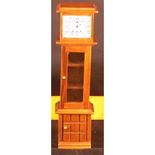 1:12th Doll Dollshouse Town Square Grandfather Style Clock with Shelves
