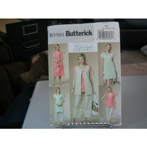 Butterick B5501 Misses Vest, Top, Dress & Pants Pattern - Size 8/10/12/14