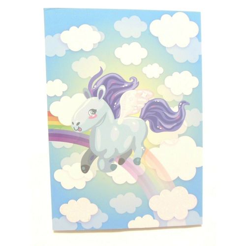 Blue Pony Rainbow Journal Notebook Blue A5 140 Pages