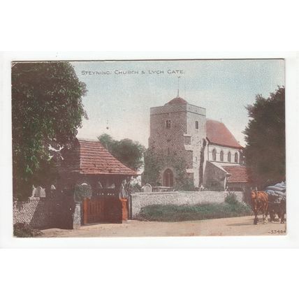 Steyning Church & Lych Gate West Sussex Postcard 53464
