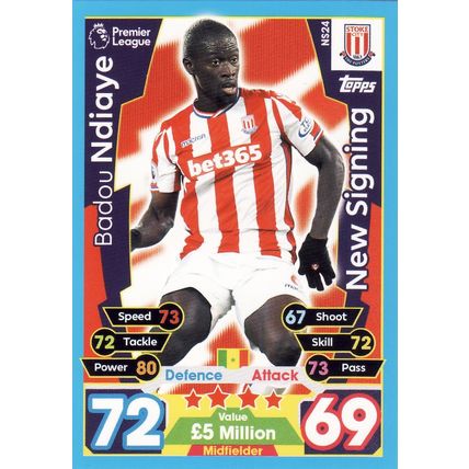 Match Attax 2017/2018 Extra NS24 Badou Ndiaye Stoke City