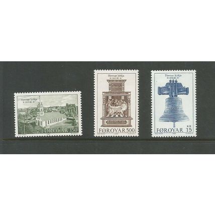 Faroe Islands 1989 Bicentenary Of Torshavn Church Unmounted Mint Set SG 174 /176