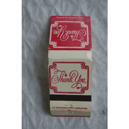 Matchbook cover Thank You ref.1