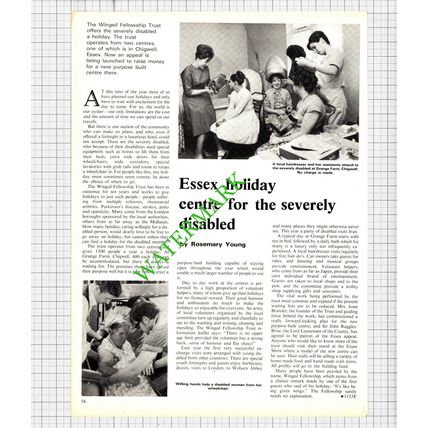 Winged Fellowship Trust Grange Farm Chigwell Essex- 1975 Article