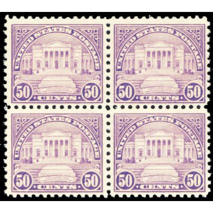 570, Mint NH F/VF 50¢ PO FRESH Block of Four CV $280 — Stuart Katz