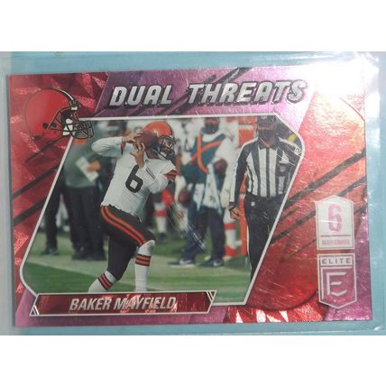 2021 Panini Elite BAKER MAYFIELD (Cleveland Browns) Dual Threats Pink #DT8