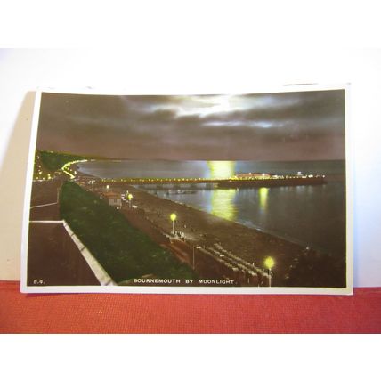 BY MOONLIGHT, BOURNEMOUTH, DORSET unused postcard Wade's Sunny South =