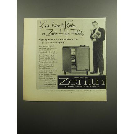 1957 Zenith Model HF1284 Rhapsody Phonograph Advertisement - Stan Kenton