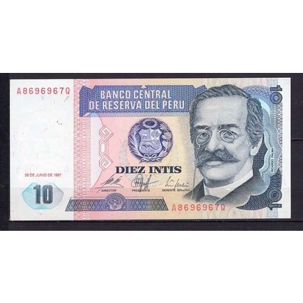 BILLET DE BANQUE PEROU 10 INTIS PICK 128 NEUF