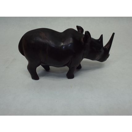 6" Carved Wood Rhino Ironwood Quality Vintage Hand Carved Solid Hard Wood