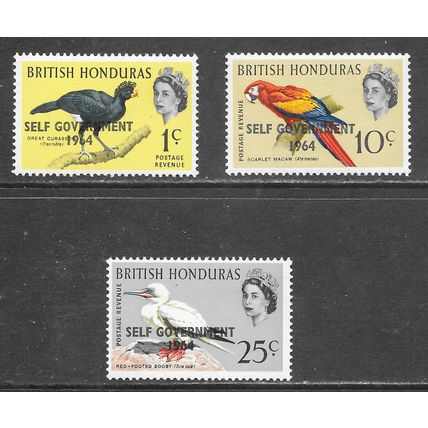 HONDURAS BRITISH 1964 NEW CONSTITUTION BIRDS SELECTION MINT MNH