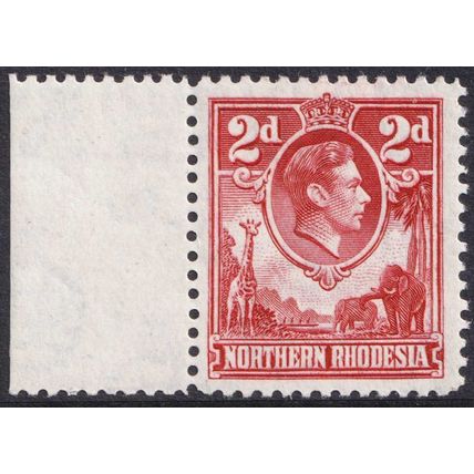 Northern Rhodesia KGVI 1938-52 2d Carmine-Red Animals SG32 Mint MNH