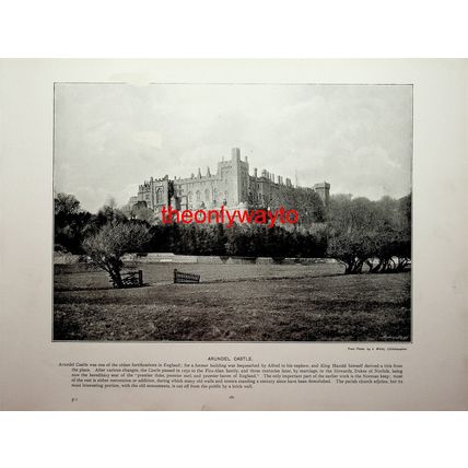 Arundel Castle Sussex And Douglas, Isle Of Man, Book Illustration (Print), c1897