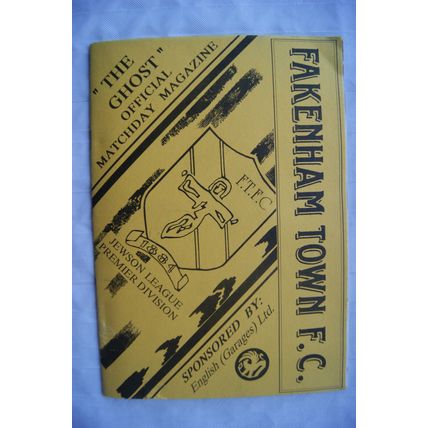 1993 programme Fakenham Town v. Halstead Town