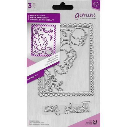 Crafter's Companion. Gemini. Peony Frame Die Set. Die Cutting Cardmaking Crafts