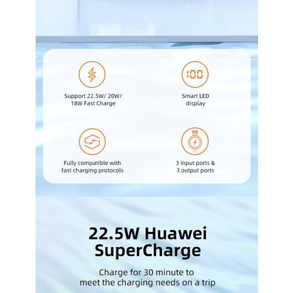 ROMOSS 30000mAh Power Bank 22.5W Super Fast Charge USB-C LED Sense8PF