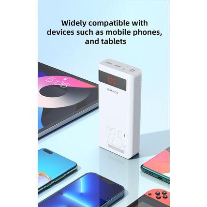ROMOSS 30000mAh Power Bank 22.5W Super Fast Charge USB-C LED Sense8PF