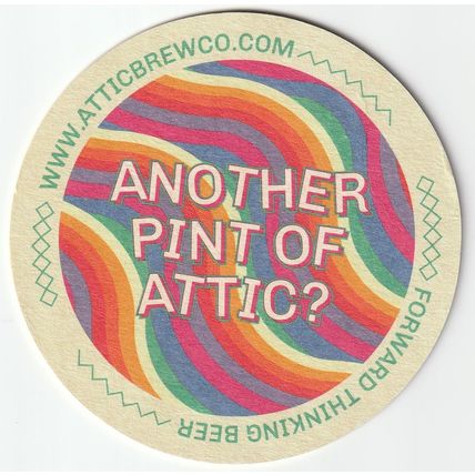 BEER MAT - ATTIC BREW CO - FORWARD THINKING BEER - (Cat No 003) - (2022)