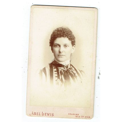 Victorian cdv photo portrait young woman curly hair Douglas IOM photographer