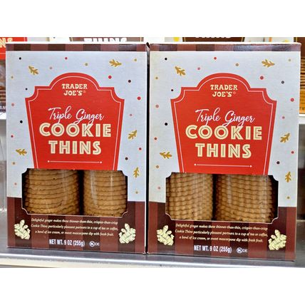 Trader Joe's Meyer Lemon or Triple Ginger or Vanilla Cookie Thins 9oz (2 Boxes)